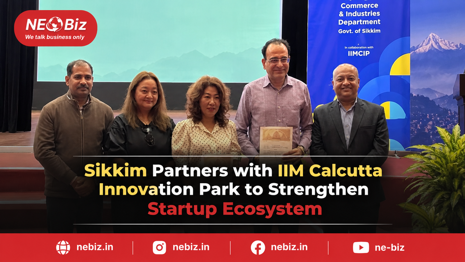 Sikkim Partners with IIM Calcutta Innovation Park to Strengthen Startup Ecosystem